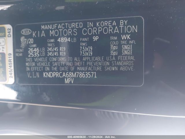 KNDPRCA68M7863571 KIA Sportage Sx Turbo
