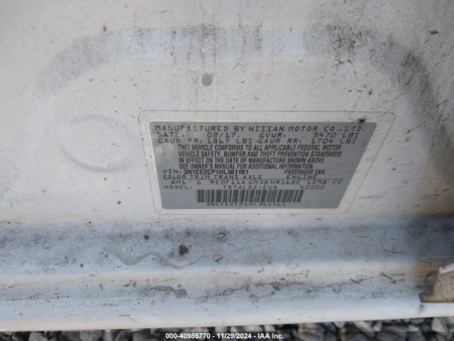3N1CE2CP1HL361161 Nissan Versa Note Sv