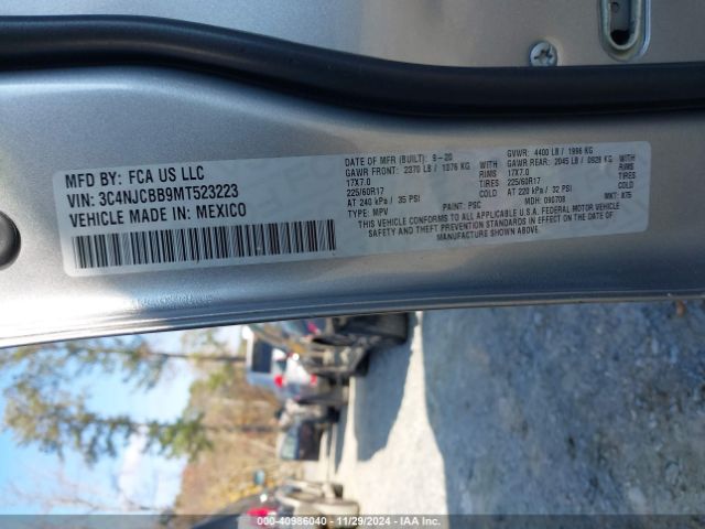 3C4NJCBB9MT523223 Jeep Compass Latitude Fwd