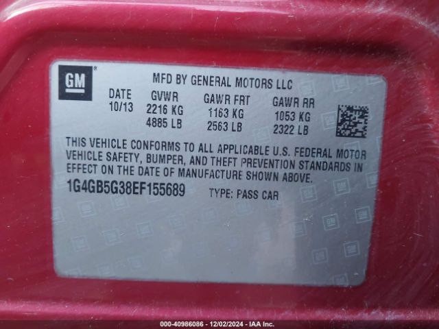 1G4GB5G38EF155689 Buick Lacrosse Leather Group