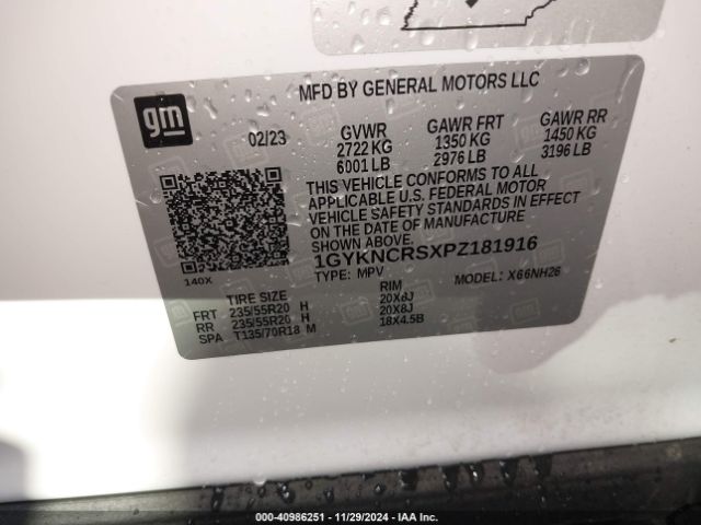 1GYKNCRSXPZ181916 Cadillac Xt5 Fwd Premium Luxury