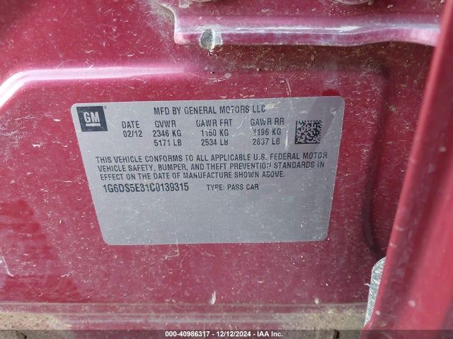 2012 CADILLAC CTS 1G6DS5E31C0139315 Photo 8