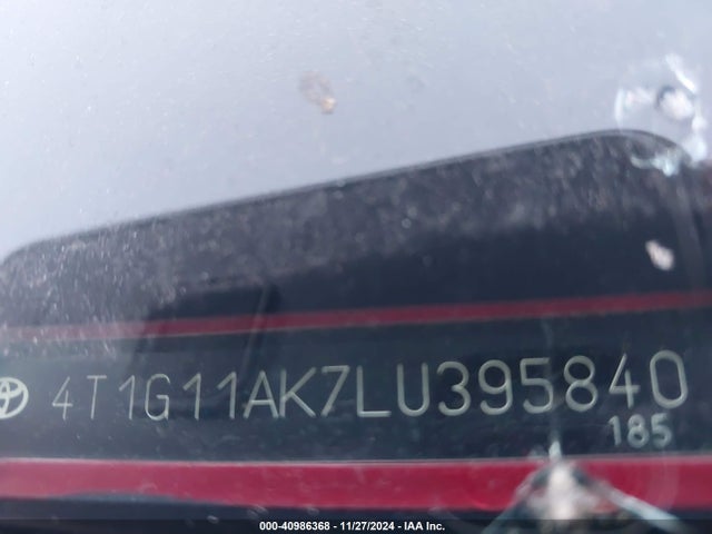 Toyota CAMRY SE 2020 4T1G11AK7LU395840 Image 9