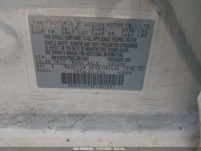3N1CE2CP8EL357457 Nissan Versa Note S Plus