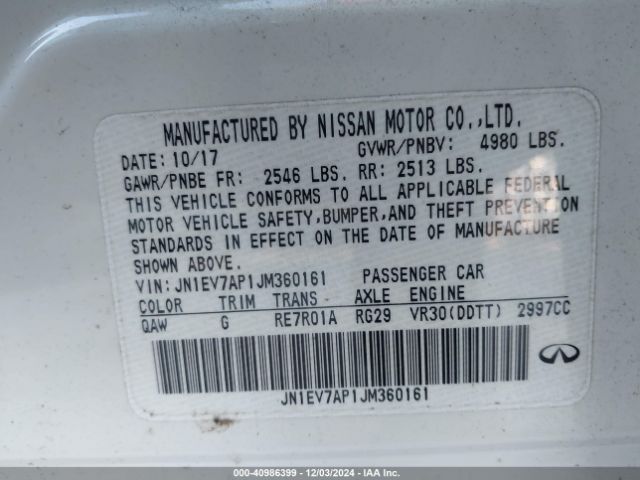 JN1EV7AP1JM360161 Infiniti Q50 3.0t Sport