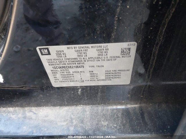 Aukcja sprzedaży 2014 Chevrolet Silverado 1500 1lt, vin: 1GCVKRECXEZ106479, numer aukcji: 40986423