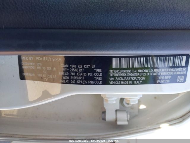 ZACNJABB7KPJ75007 Jeep Renegade Latitude Fwd