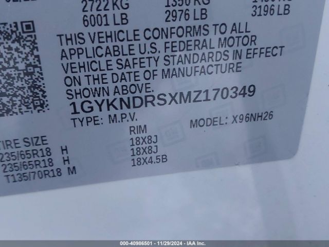 1GYKNDRSXMZ170349 Cadillac Xt5 Awd Premium Luxury