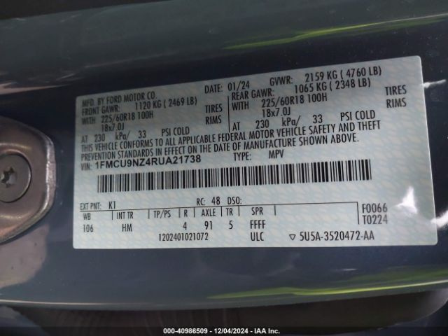 2024 FORD ESCAPE 1FMCU9NZ4RUA21738 Photo 8