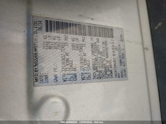 Nissan ROGUE S 2014 5N1AT2MV8EC849937 Image 9