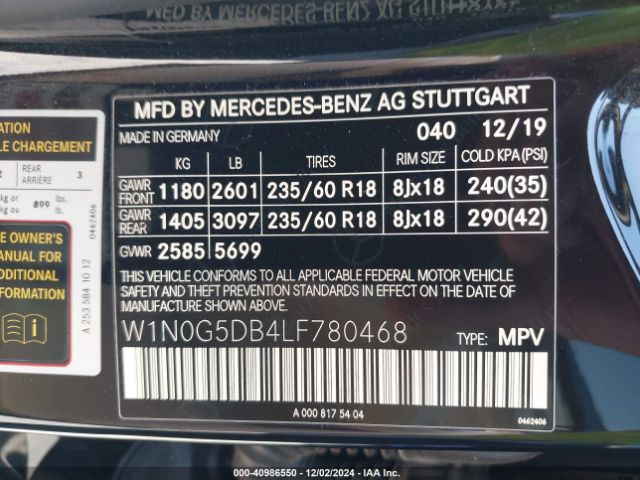 W1N0G5DB4LF780468 Mercedes-Benz Glc 350e 4matic