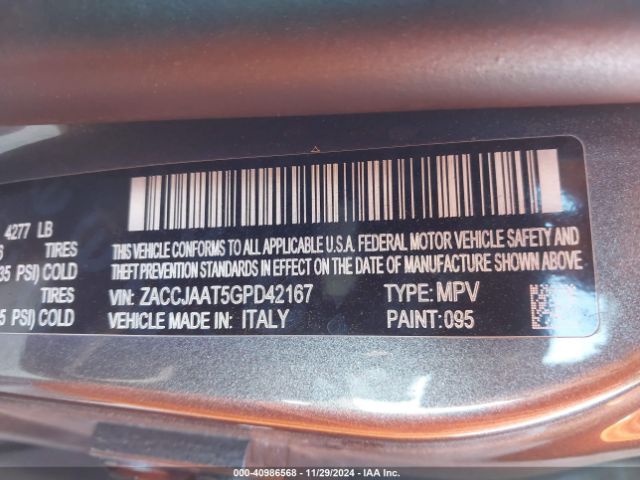ZACCJAAT5GPD42167 Jeep Renegade Sport