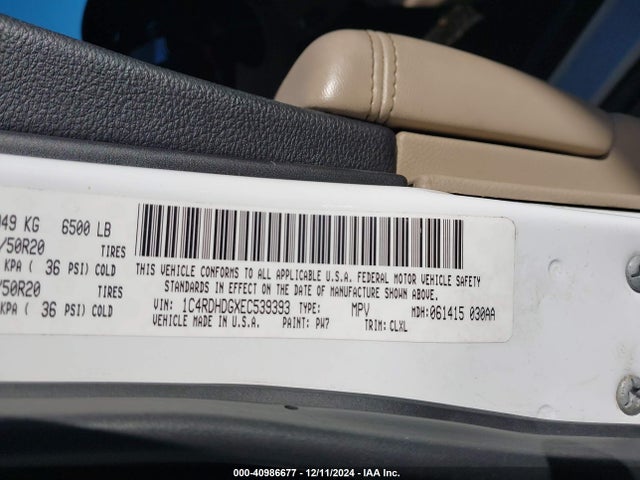 Dodge DURANGO LIMITED 2014 1C4RDHDGXEC539393 Image 9