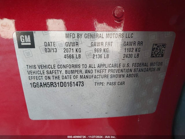 2013 CADILLAC ATS 1G6AH5R31D0161473 Photo 8