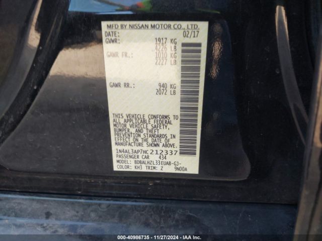 1N4AL3AP7HC212337 Nissan Altima 2.5 Sr
