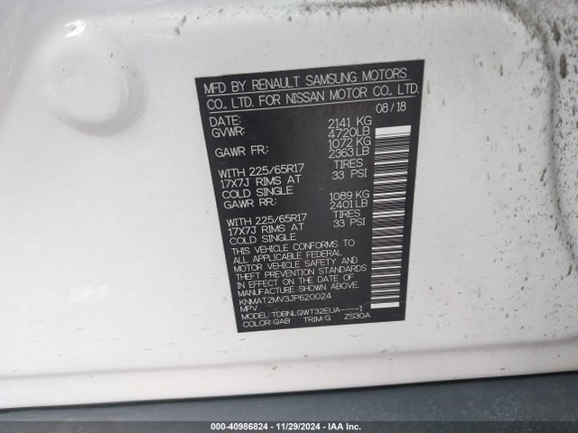 Nissan ROGUE SV 2018 KNMAT2MV3JP620024 Image 9