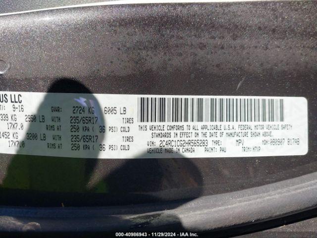 2C4RC1CG2HR565283 Chrysler Pacifica Lx