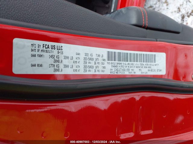 1C4SDJCT1HC611559 Dodge Durango R/t Awd