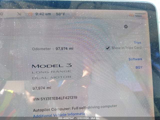 2020 TESLA MODEL 3 5YJ3E1EB4LF421319 Photo 6