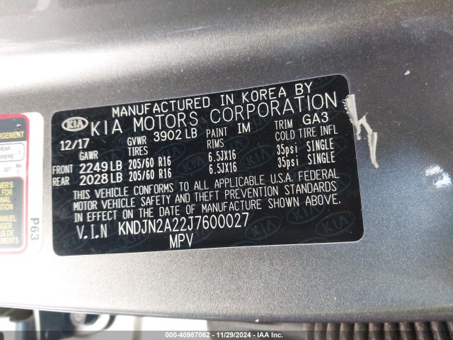 KIA Soul 2018 KNDJN2A22J7600027 Image 9