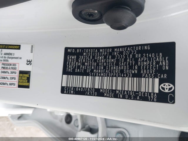 Toyota COROLLA LE 2023 5YFB4MDE9PP014439 Image 9