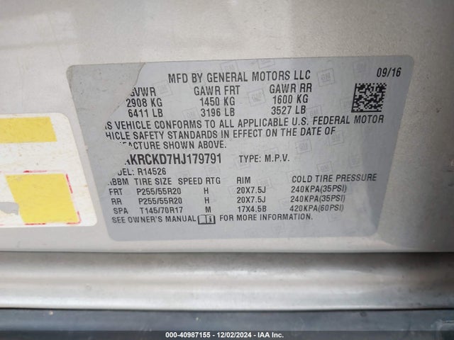 5GAKRCKD7HJ179791 Buick Enclave Premium