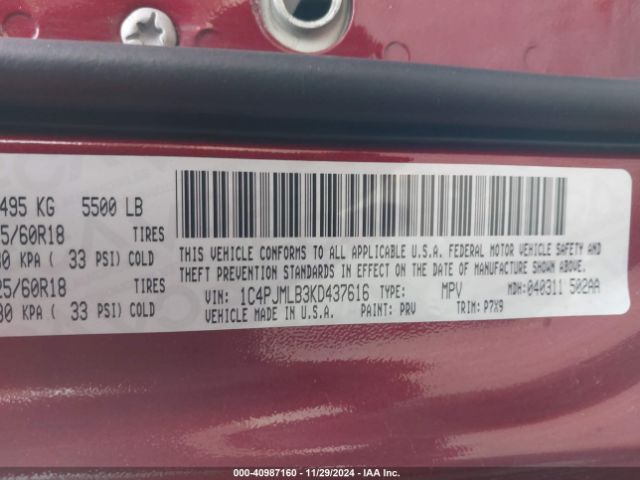 1C4PJMLB3KD437616 Jeep Cherokee Altitude 4x4