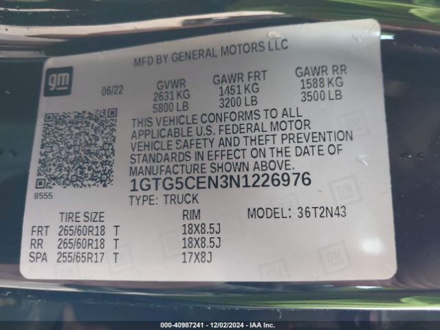 1GTG5CEN3N1226976 GMC Canyon