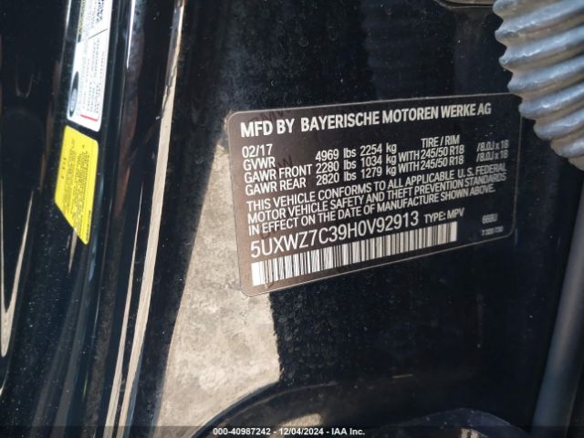 5UXWZ7C39H0V92913 BMW X3 Sdrive28i