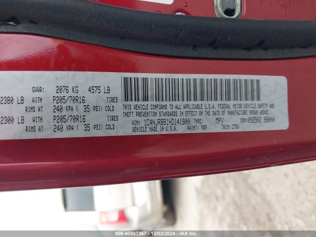 1C4NJRBB1HD141900 Jeep Patriot Sport 4x4