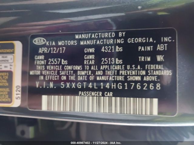 5XXGT4L14HG176268 KIA Optima Lx Turbo
