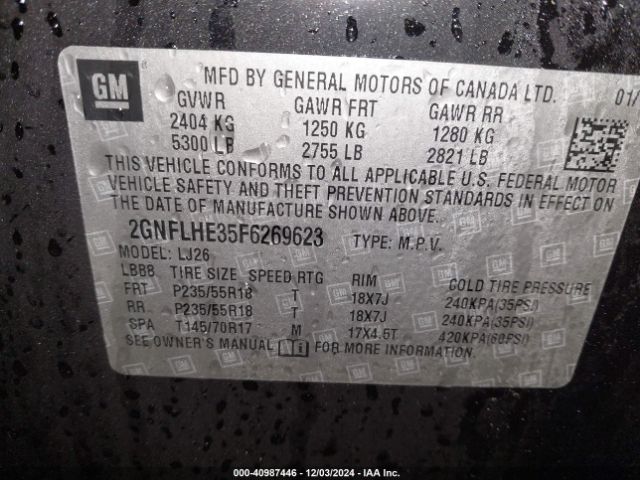 2GNFLHE35F6269623 Chevrolet Equinox Ltz