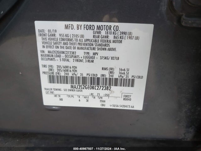 Ford Ecosport Se 2019 MAJ3S2GE0KC272382 Image 9