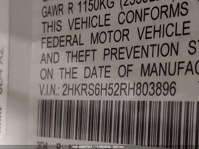 2HKRS6H52RH803896 Honda Cr-v Hybrid Sport
