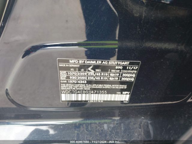 WDCTG4EB0JJ471355 Mercedes-Benz GLA 250