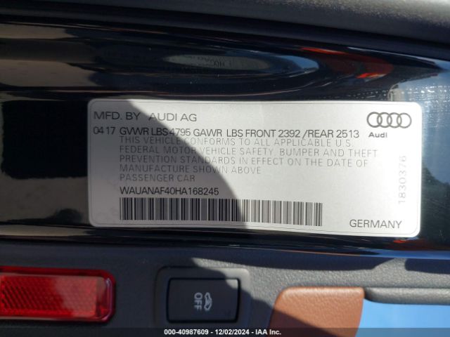 WAUANAF40HA168245 Audi A4 2.0t Premium
