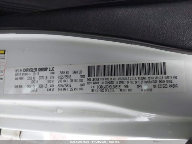 1C4BJWDG0EL208191 Jeep Wrangler Unlimited Sport