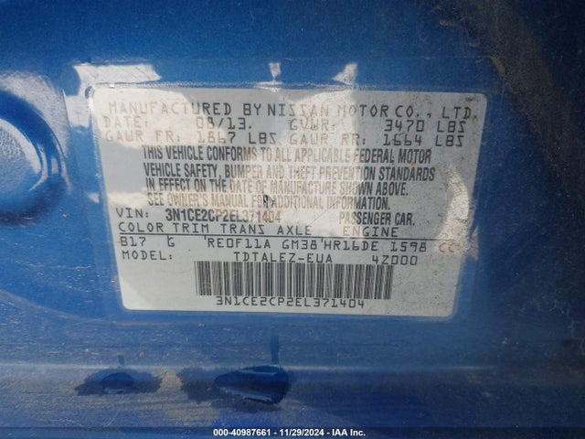 Nissan Versa Note Sv 2014 3N1CE2CP2EL371404 Image 9