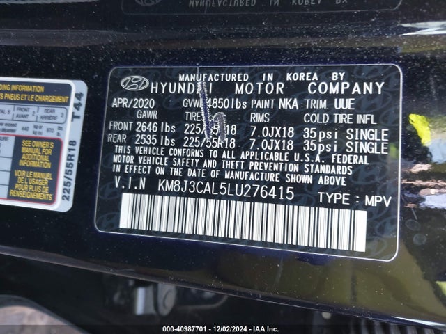 Hyundai Tucson Ultimate 2020 KM8J3CAL5LU276415 Image 9