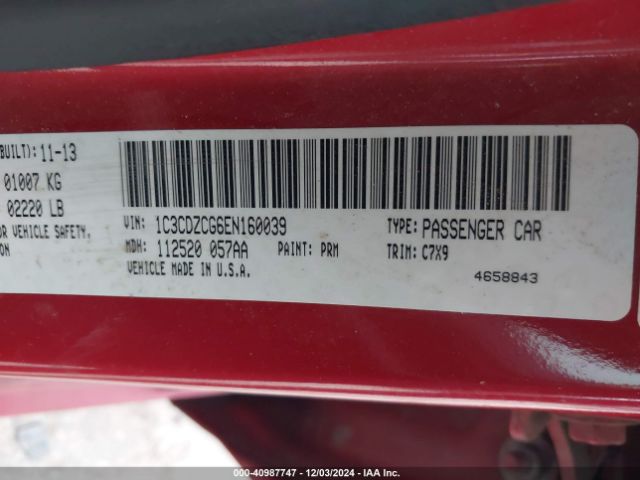 1C3CDZCG6EN160039 Dodge Avenger Sxt