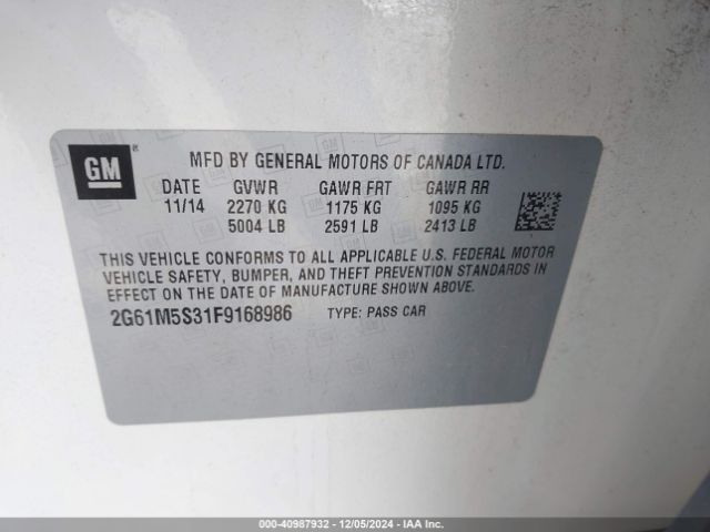 2G61M5S31F9168986 Cadillac XTS LUXURY