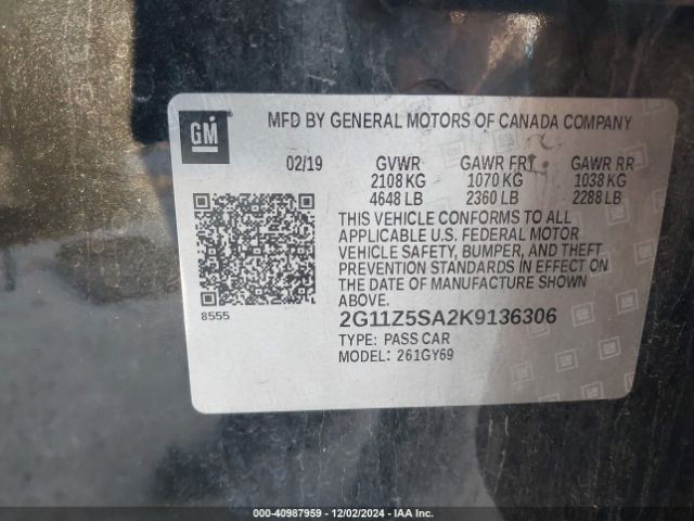 2G11Z5SA2K9136306 Chevrolet IMPALA LT