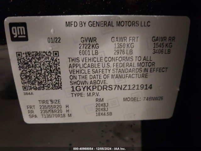 2022 CADILLAC XT6 1GYKPDRS7NZ121914 Photo 8
