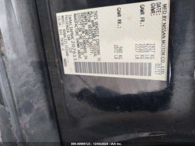 Nissan Altima 2017 1N4AL3AP6HC207615 Image 25