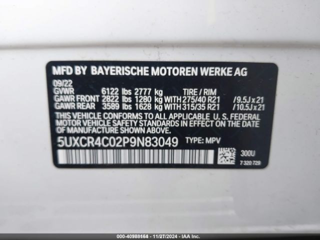 5UXCR4C02P9N83049 BMW X5 Sdrive40i