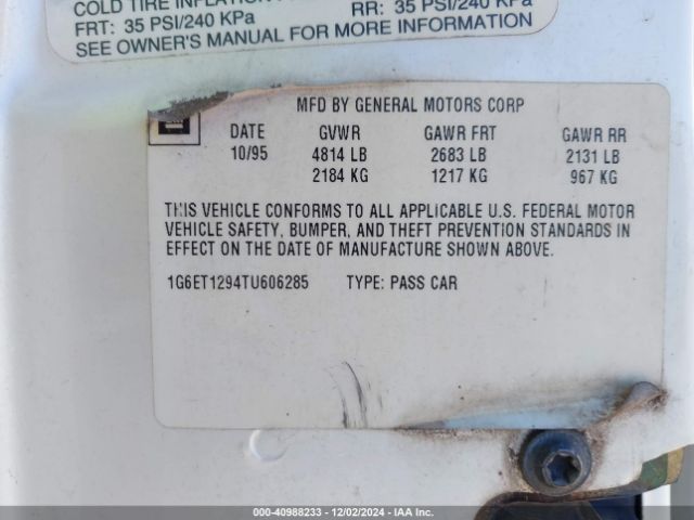 1996 CADILLAC ELDORADO 1G6ET1294TU606285 Photo 8