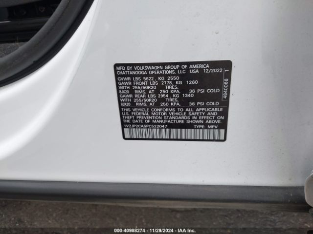1V2JP2CA5PC522047 Volkswagen Atlas 2.0t Se W/technology
