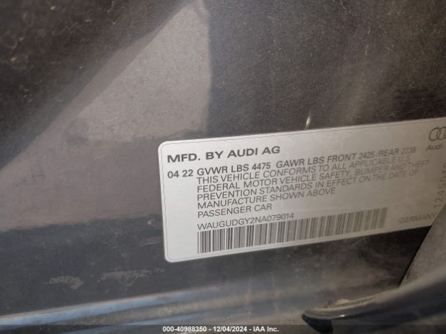 WAUGUDGY2NA079014 Audi 40 tfsi