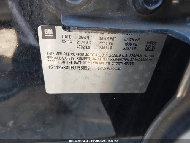 Chevrolet Impala 2lt 2014 1G1125S30EU155059 Image 9