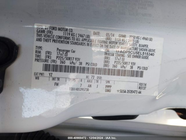1FADP5CU5EL515340 Ford C-max Energi Sel